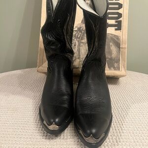 Durango Black leather Pull On Cowboy Western Mens Boots